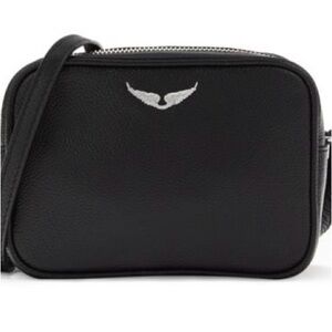 Zadig & Voltaire- Boxy Wings Black Leather Crossbody Bag *ADJUSTABLE STRAP*